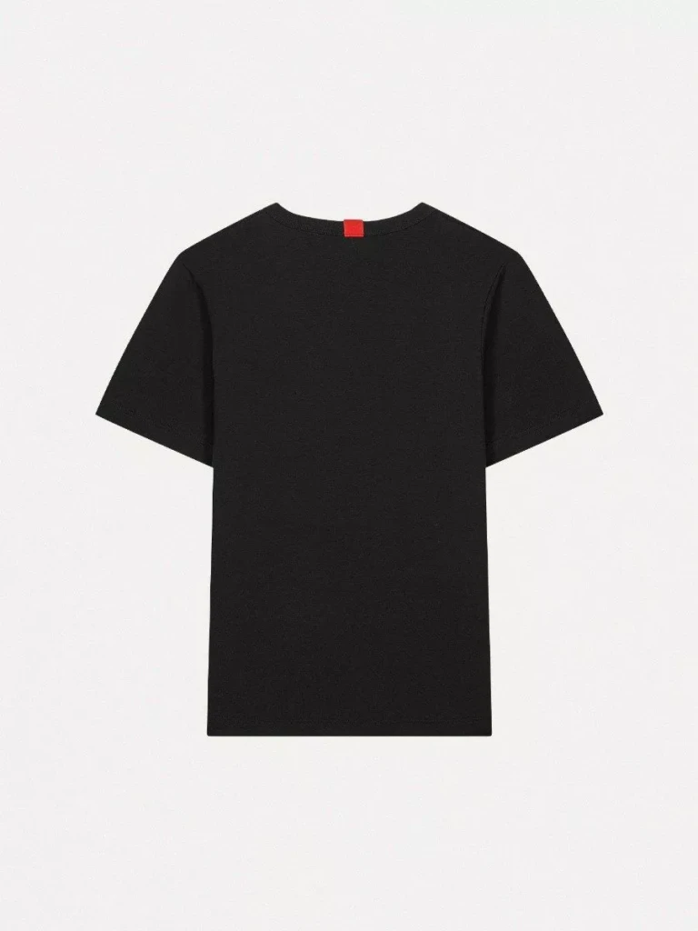 1083 - T-SHIRT DROIT BRODE 404 coton noir Femme