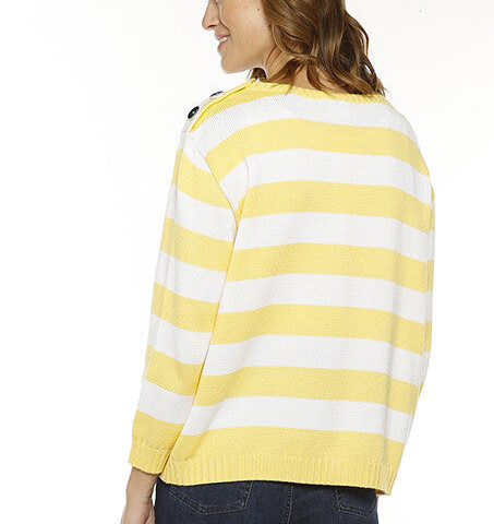 42119 Maison Solfin - Pull marinière français - JAUNE CITRON – 38