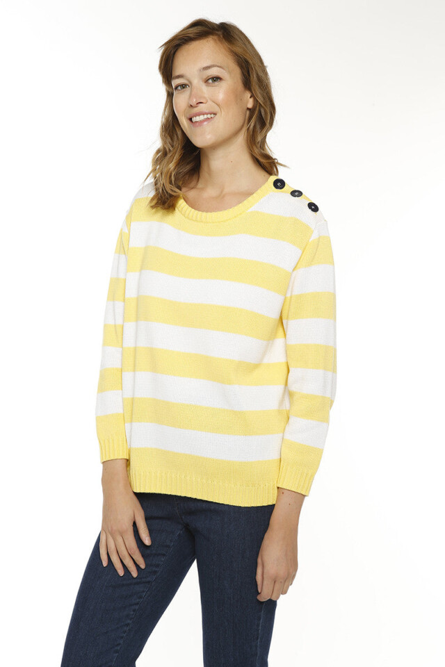 Maison Solfin - Pull marinière français - JAUNE CITRON – 38