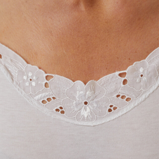 Maison-solfin - Débardeur femme à fines bretelles coton blanc – 5