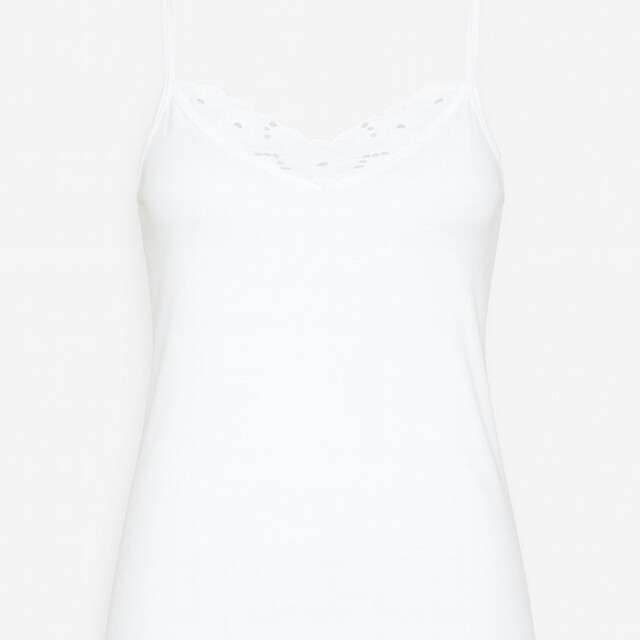 Maison-solfin - Débardeur femme à fines bretelles coton blanc – 5
