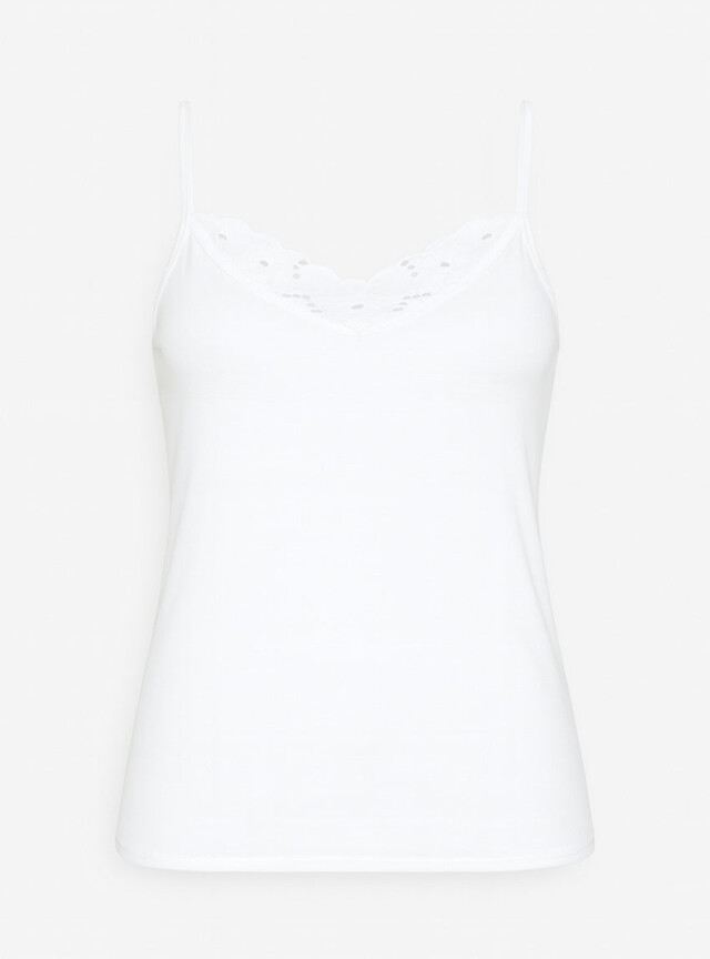 Maison-solfin - Débardeur femme à fines bretelles coton blanc – 5