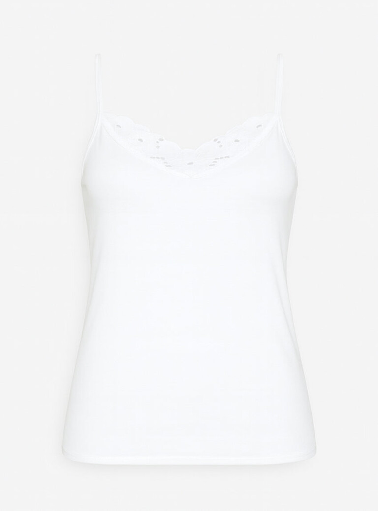 Maison-solfin - Débardeur femme à fines bretelles coton blanc – 5