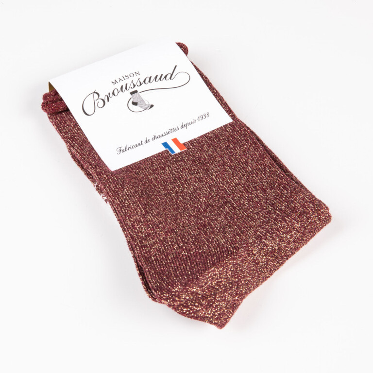 Maison Broussaud - Les Roulottées - chaussettes femme - coton bordeaux – 39/41 / Bordeaux Brillo