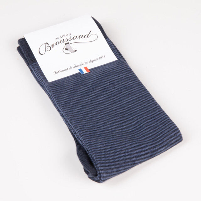 Maison Broussaud - Les Millerayes - chaussettes homme - coton marine – 43/46 / Marine Bleu