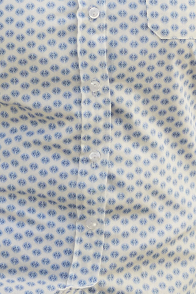 Maison-solfin - Chemisier femme en coton imprimé bleu – 42