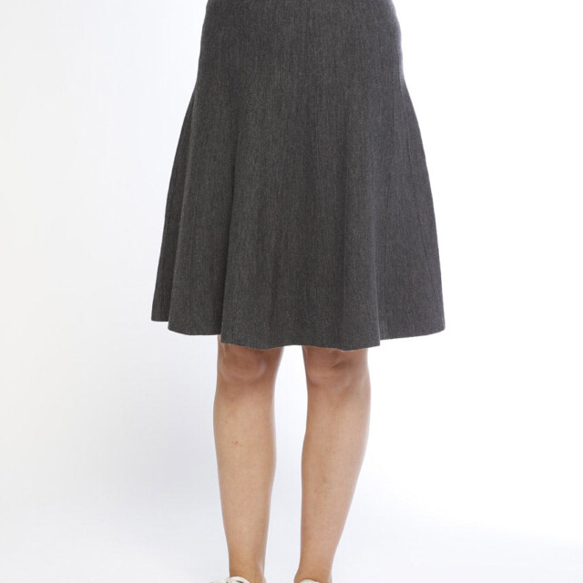 Maison-solfin - Jupe plissée femme en laine merinos gris anthracite – 38