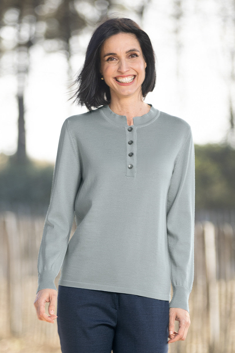45671 9911634d cf0e 4d93 81b3 14518a93183e Maison-solfin - Pull laine fine mérinos femme col montant - VERT CELADON – 36