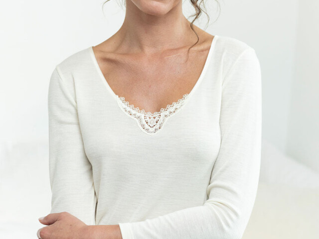 459 NAT 1 tee shirt manches longues femme laine soie blanc naturel Maison-solfin - Tee shirt manches longues laine et soie blanc naturel – 5