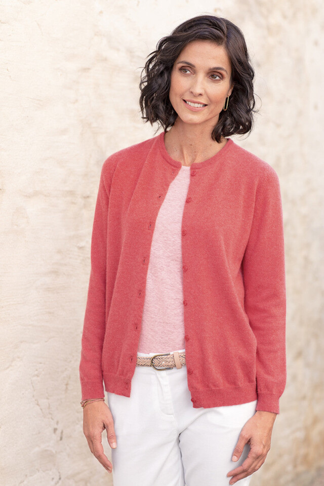 MAISON SOLFIN - Cardigan femme en cachemire – ROSE TOURMALINE