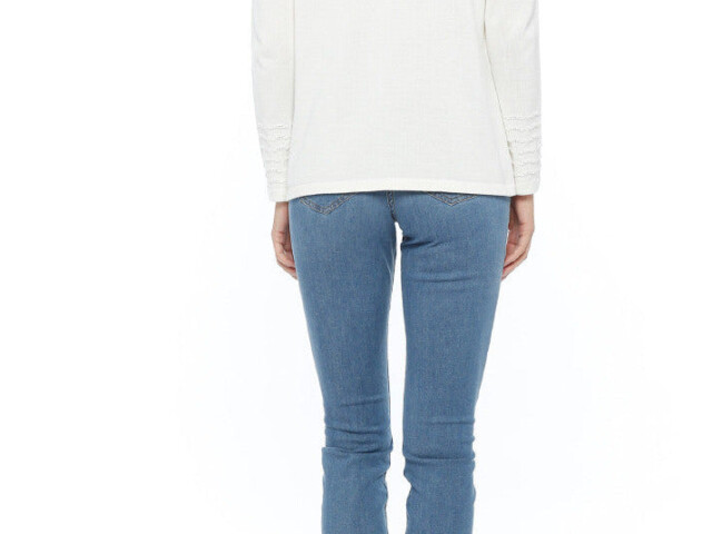 46541 Maison-solfin - Pull femme maille fantaisie coton blanc – 3