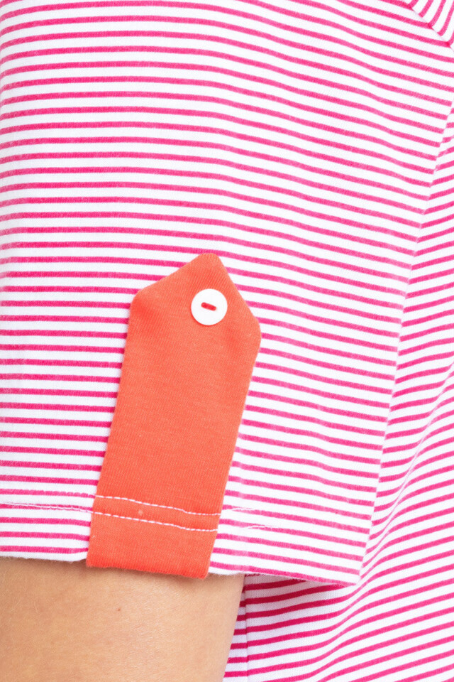 Maison-solfin - Chemise de nuit jersey doux rayé rouge – 5