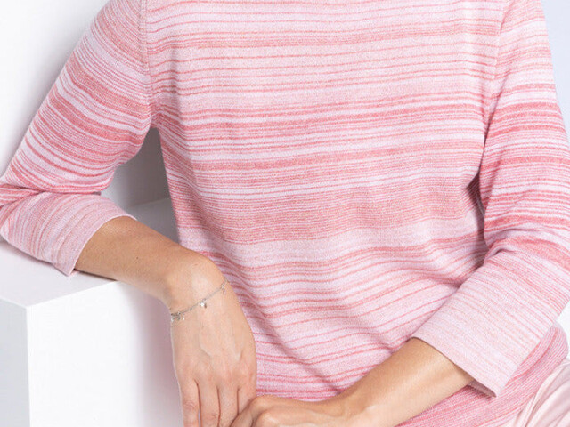 Maison-solfin - Pull manches 3/4 col rond maille vanisée – 38