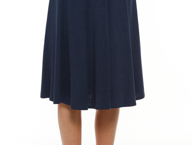 Maison Solfin - Jupe à panneaux femme en lin bleu marine – 38