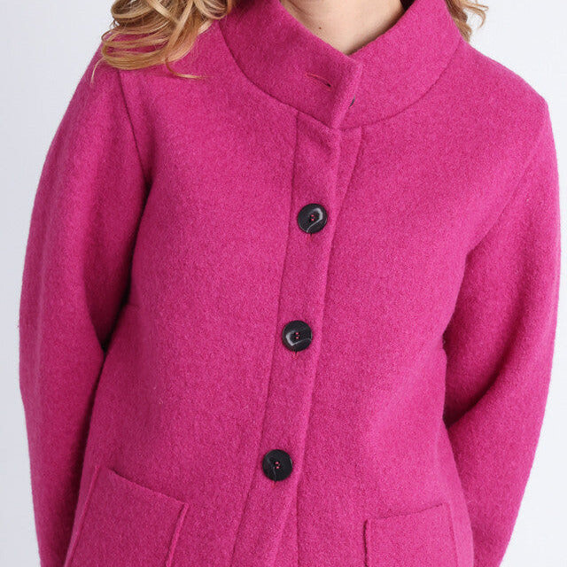 Maison Solfin - Veste femme laine bouillie rose – 4