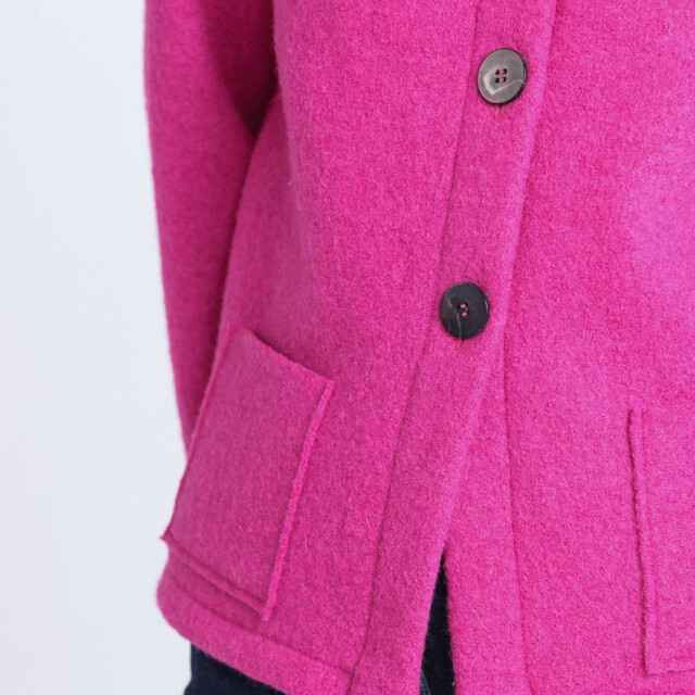 Maison Solfin - Veste femme laine bouillie rose – 4