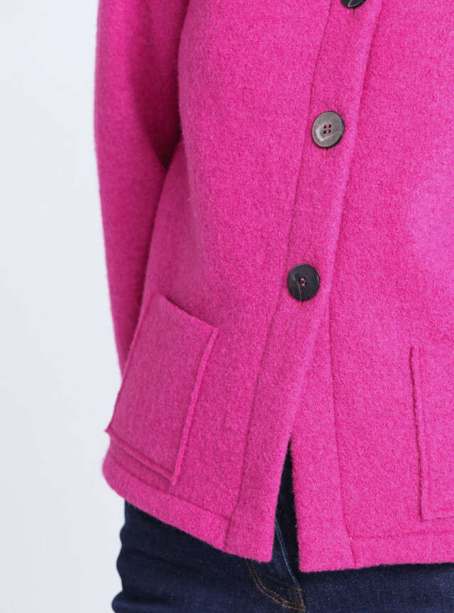 Maison Solfin - Veste femme laine bouillie rose – 4