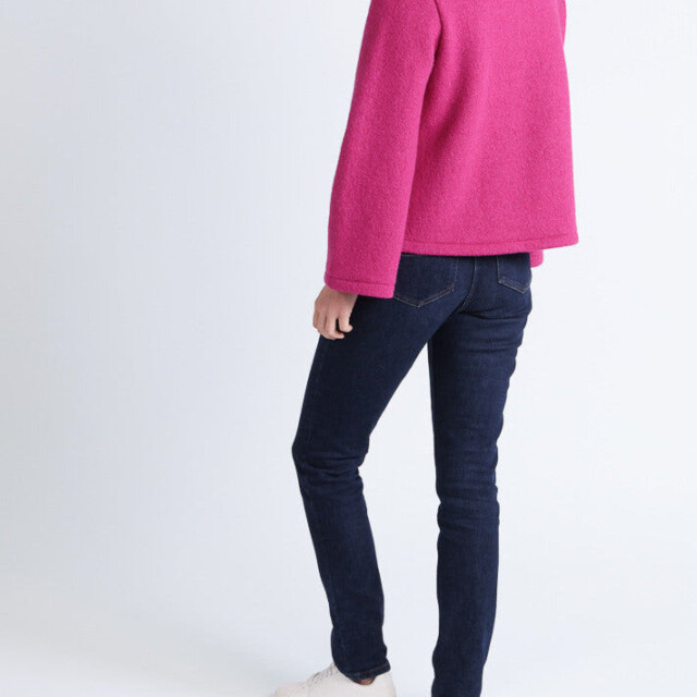 Maison Solfin - Veste femme laine bouillie rose – 4