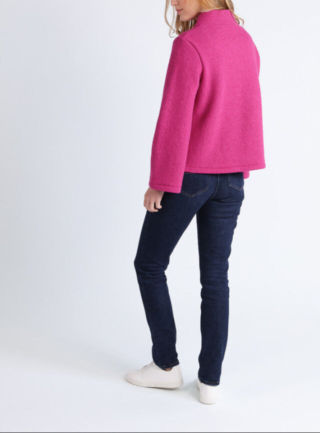 Maison Solfin - Veste femme laine bouillie rose – 4