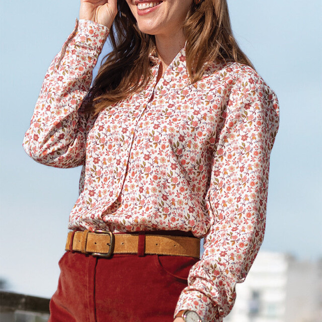 Maison-solfin - Chemisier laine et coton - FL.LIBERTY ORANGE – 36