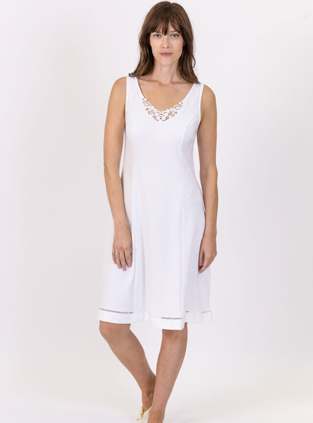 Fond de robe femme en coton blanc par la marque MAISON SOLFIN MAISON SOLFIN - Fond de robe femme en coton blanc