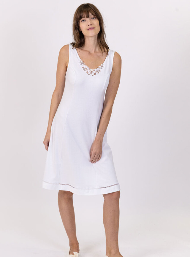 Maison Solfin - Fond de robe femme en coton blanc – 50
