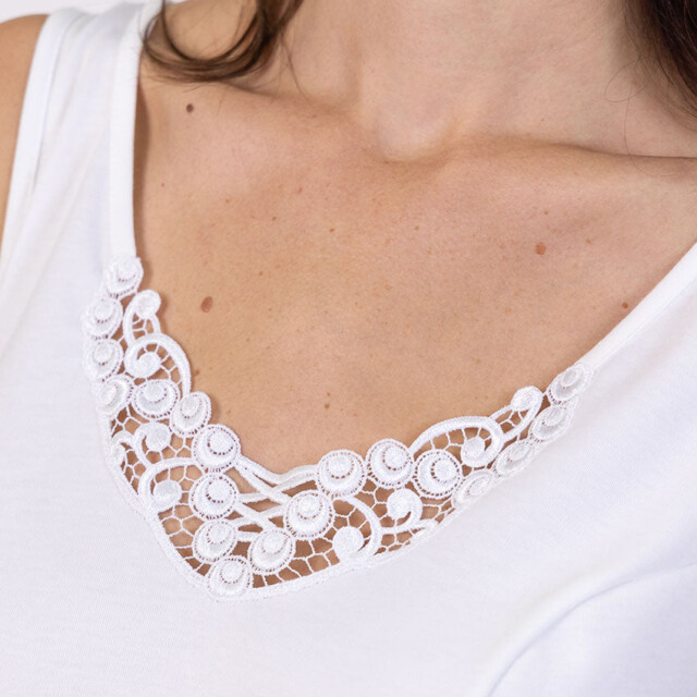 Maison Solfin - Fond de robe femme en coton blanc – 50
