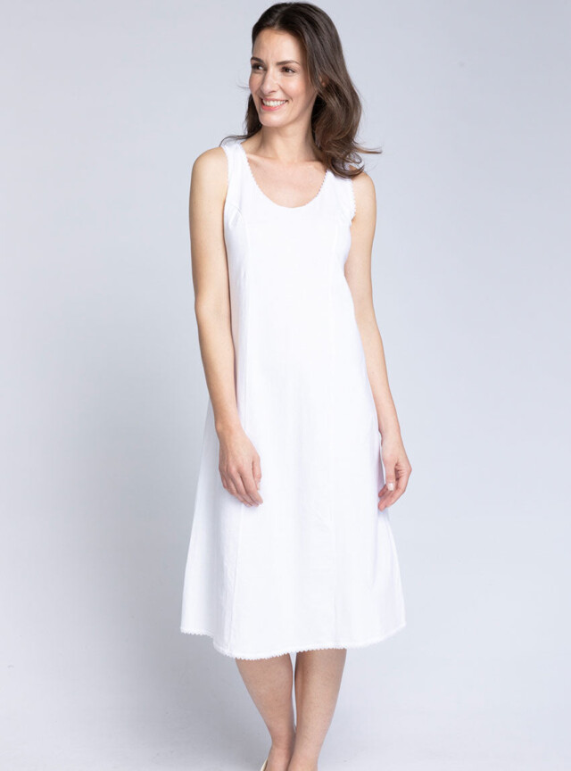 MAISON SOLFIN - Fond de robe femme coton blanc