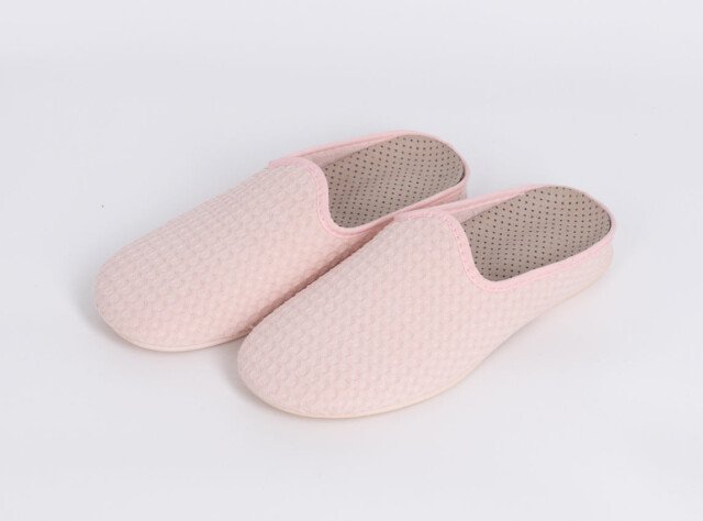 MAISON SOLFIN - Chaussons en coton nid d’abeille rose