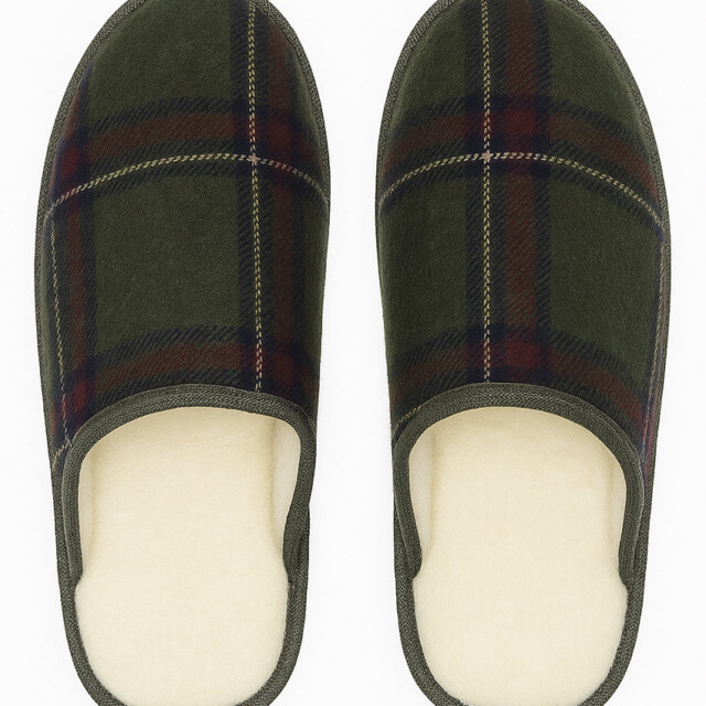Maison-solfin - Mules à carreaux made in France vert kaki – 42