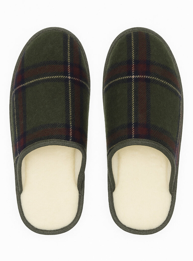 Maison-solfin - Mules à carreaux made in France vert kaki – 42