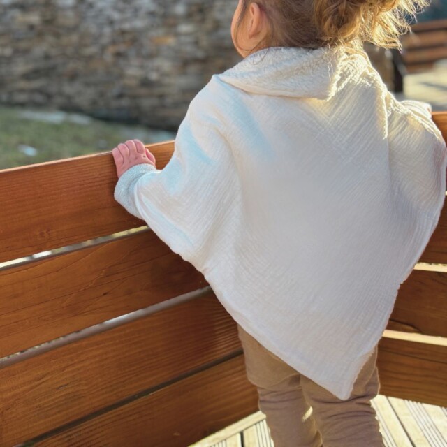 Petit Pote - Poncho bébé enfant – Taille unique / Bleu denim