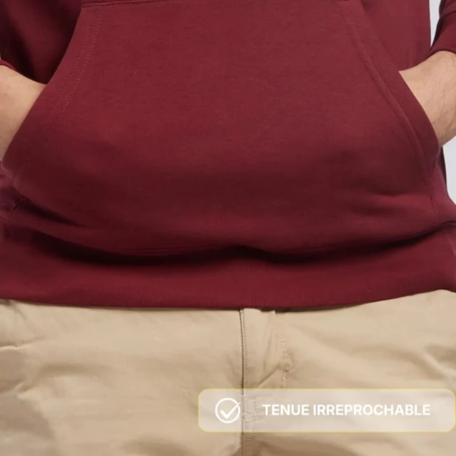 PALÂBA - Hoodie bordeaux homme | Coton bio – XL