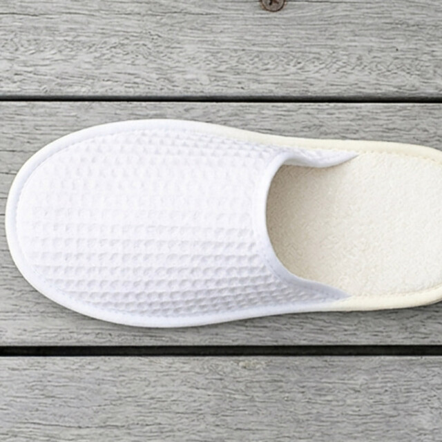 Maison-solfin - Chaussons en coton intérieur éponge Blanc – 41