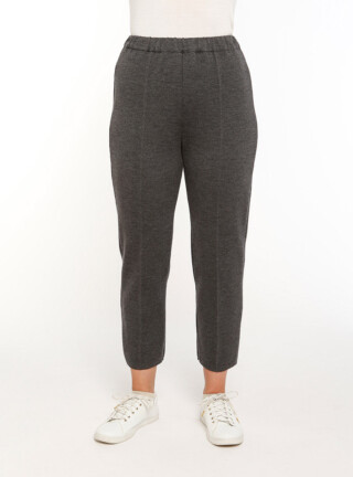 MAISON SOLFIN - Pantalon femme en laine gris anthracite