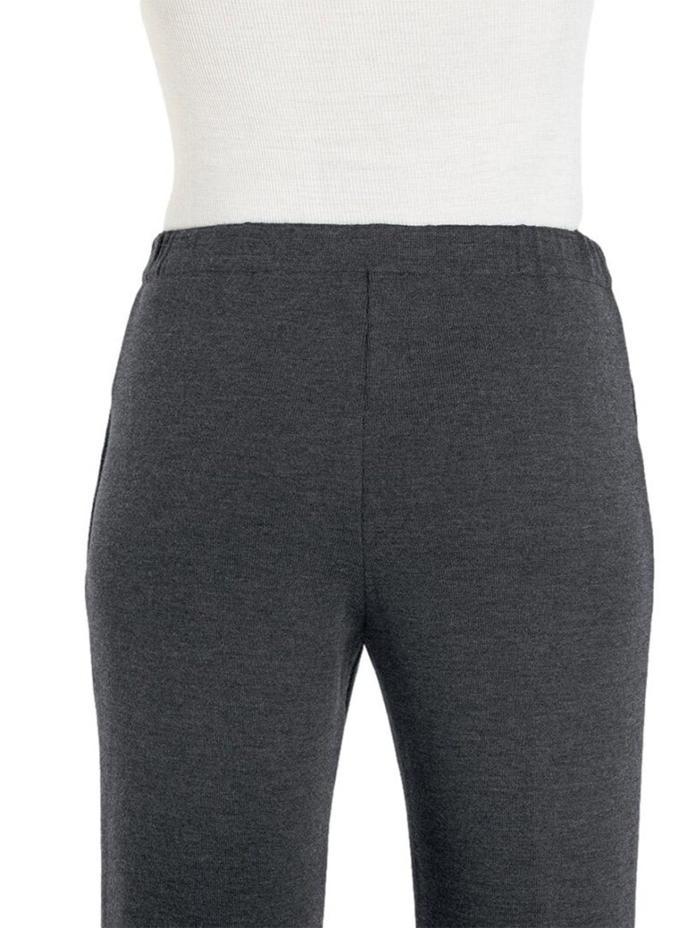 Maison Solfin - Pantalon femme en laine gris anthracite – 54