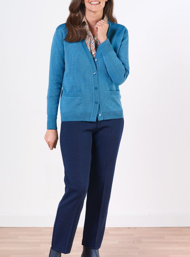 Pantalon femme en laine bleu marine par la marque MAISON SOLFIN MAISON SOLFIN - Pantalon femme en laine bleu marine