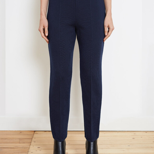 Maison Solfin - Pantalon femme en laine bleu marine – 54