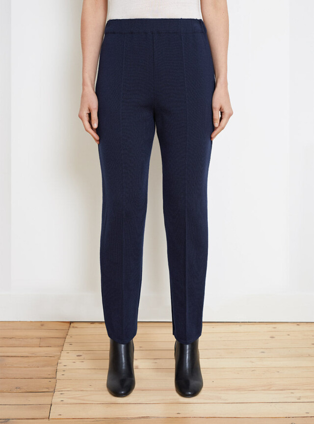 Maison Solfin - Pantalon femme en laine bleu marine – 54