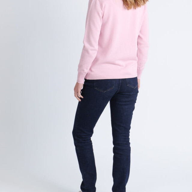 Maison-solfin - Pull femme col montant en laine mérinos Rose léger – 50