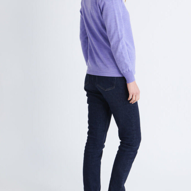 Maison-solfin - Pull femme col montant en laine mérinos Violet Parme – 50