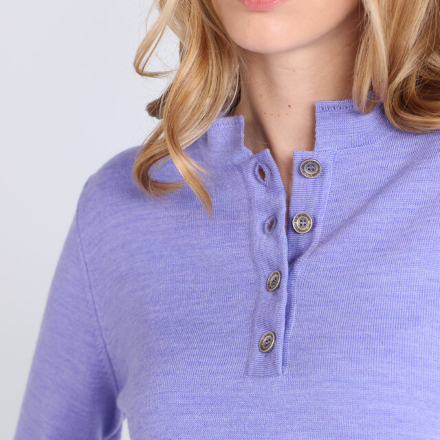 Maison-solfin - Pull femme col montant en laine mérinos Violet Parme – 50