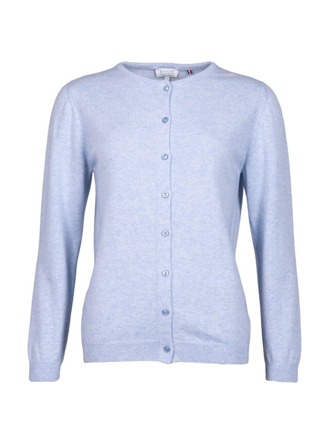 Maison Solfin - Cardigan femme en cachemire bleu chambray – 50