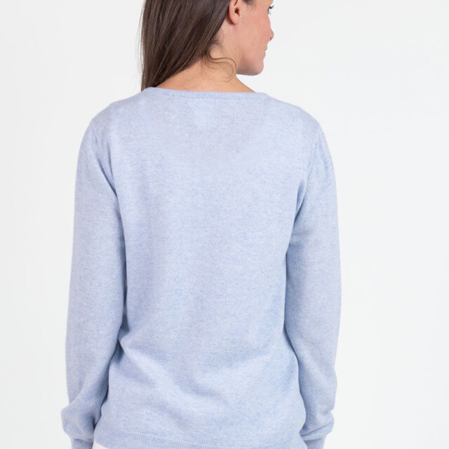 Maison Solfin - Cardigan femme en cachemire bleu chambray – 50
