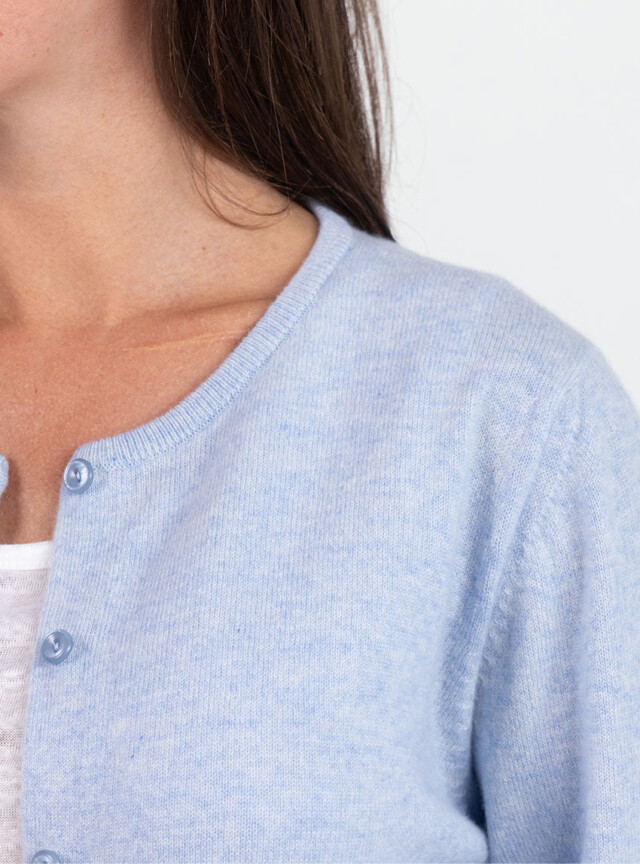 Maison Solfin - Cardigan femme en cachemire bleu chambray – 50