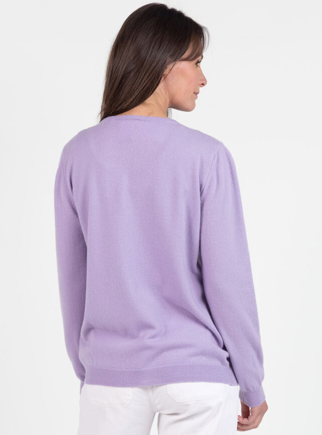 Maison Solfin - Cardigan femme en cachemire violet délicat – 50