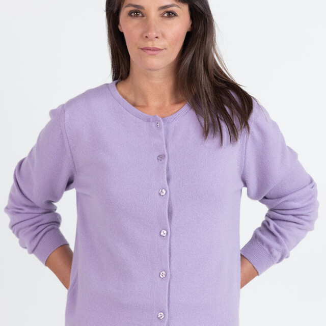 Maison Solfin - Cardigan femme en cachemire violet délicat – 50