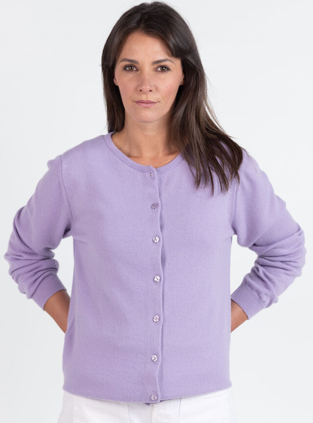 Maison Solfin - Cardigan femme en cachemire violet délicat – 50