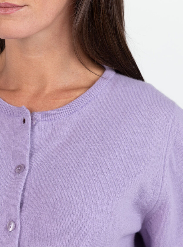 Maison Solfin - Cardigan femme en cachemire violet délicat – 50