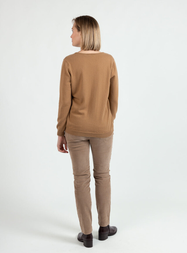 Maison Solfin - Cardigan femme en cachemire beige cuivre – 50
